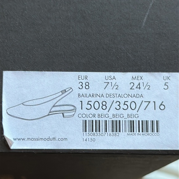 Massimo Dutti SLINGBACK BALLERINAS 7.5 Beige - Picture 11 of 12